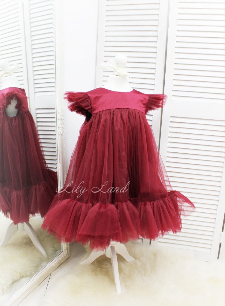 Дитяча святкова сукня Белль, колір бордо