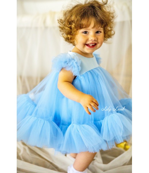 Детское платье Белль, цвет голубой
