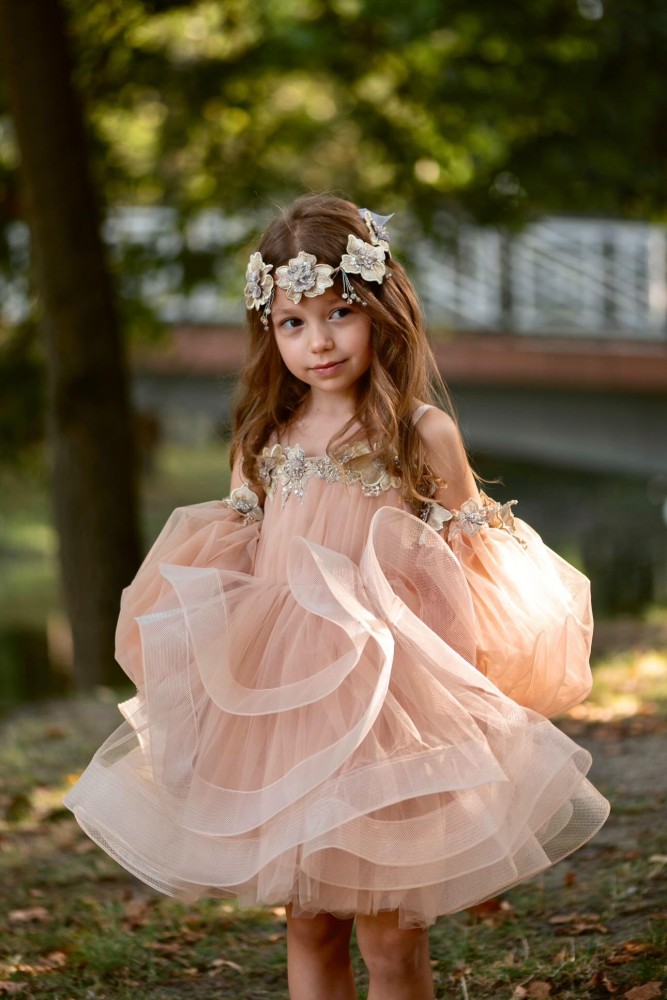Дитяча святкова сукня Белла з фатину, колір капучіно
