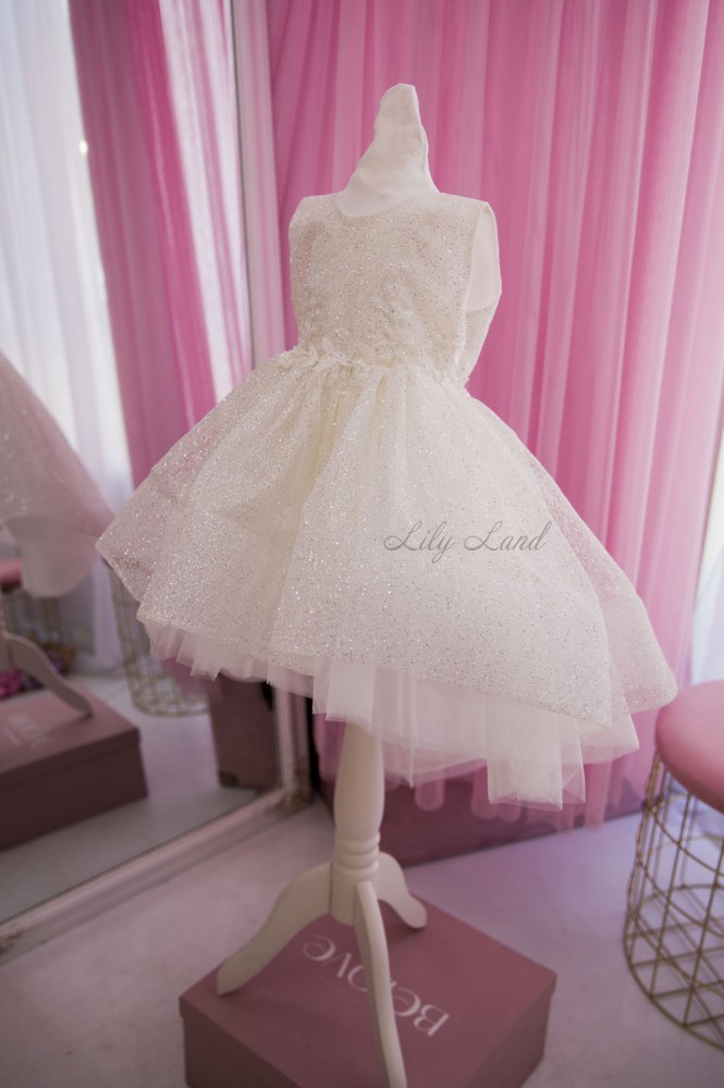 Детское нарядное платье Баттерфлай, цвет белый