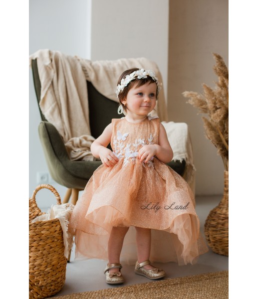 Детское нарядное платье Баттерфлай, цвет золото