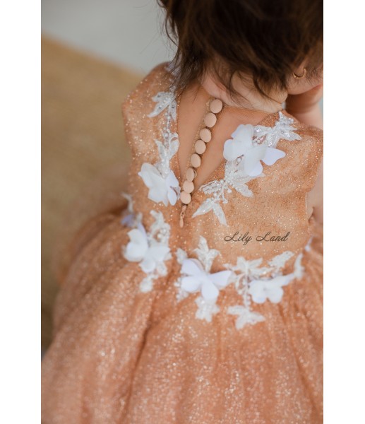 Детское нарядное платье Баттерфлай, цвет золото