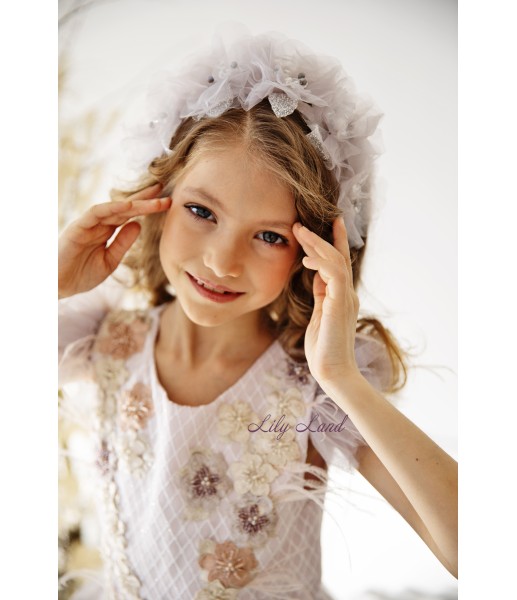 Детское нарядное платье Калифорния, в сером цвете