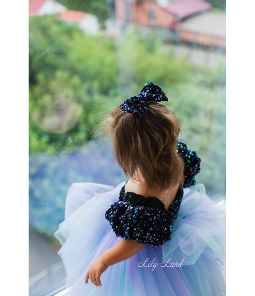Дитяча святкова сукня Кармелла Чорна з кольоровою спідничкою