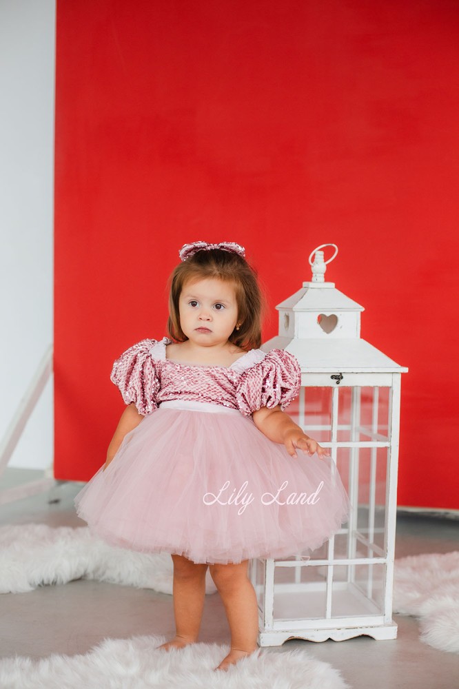 Детское нарядное платье Кармелла, цвет Розовый