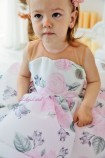 Дитяча святкова сукня Еустома з топом із сітки бежевого кольору в квітковий принт