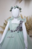 Детское платье Синдерелла с цветами, цвет Оливковый