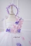 Детское платье Синдерелла с бабочками, цвет Белый