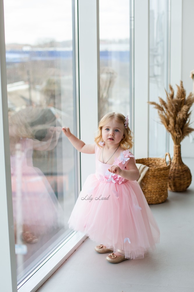 Дитяча святкова сукня Сіндерелла з метеликами, колір Рожевий
