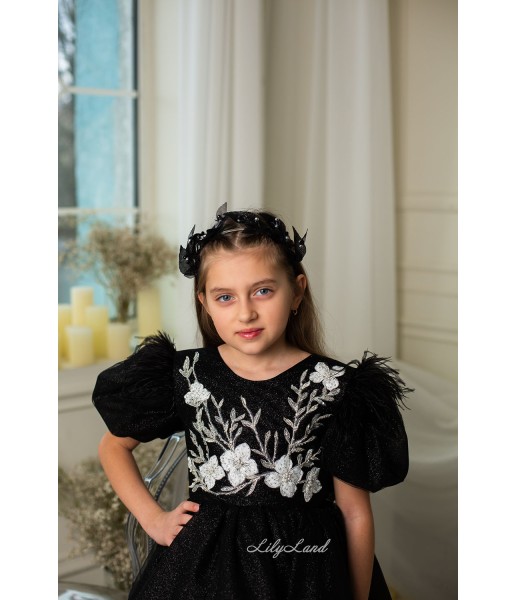 Дитяча святкова сукня Дафні, колір Чорний