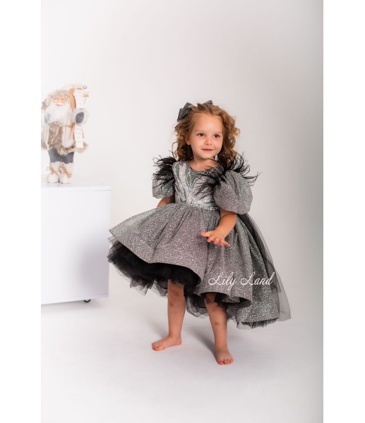 Детское нарядное платье Дафни, цвет Серебро