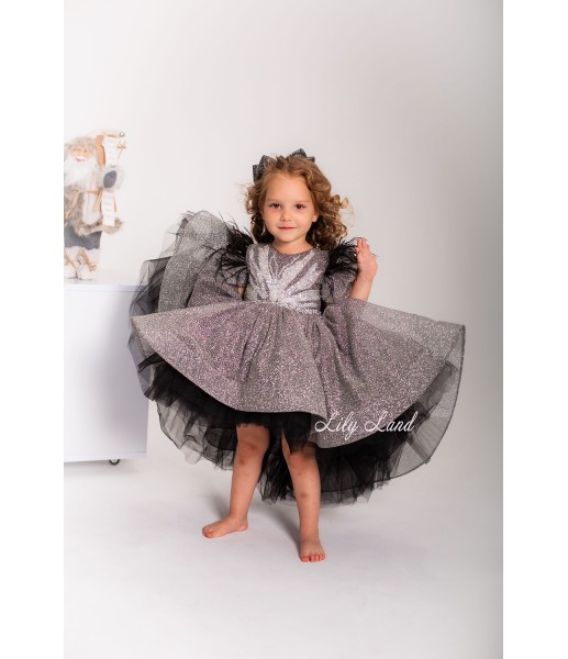 Дитяча святкова сукня Дафні, колір Срібло