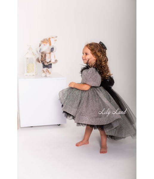 Детское нарядное платье Дафни, цвет Серебро