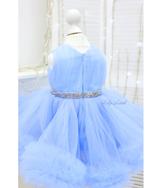 Детское нарядное платье Дейзи, цвет голубой