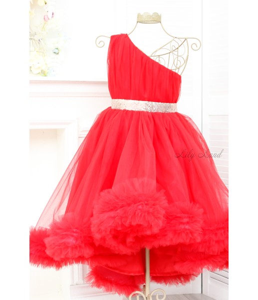 Детское нарядное платье Дейзи, цвет красный