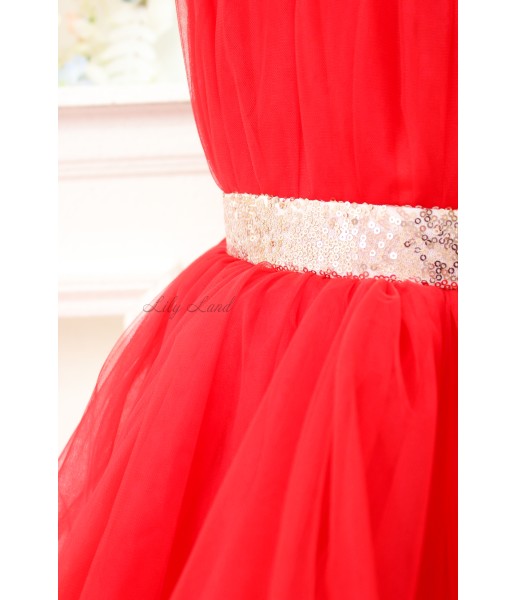 Детское нарядное платье Дейзи, цвет красный