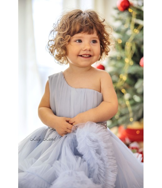 Детское нарядное платье Дейзи, цвет Небесный