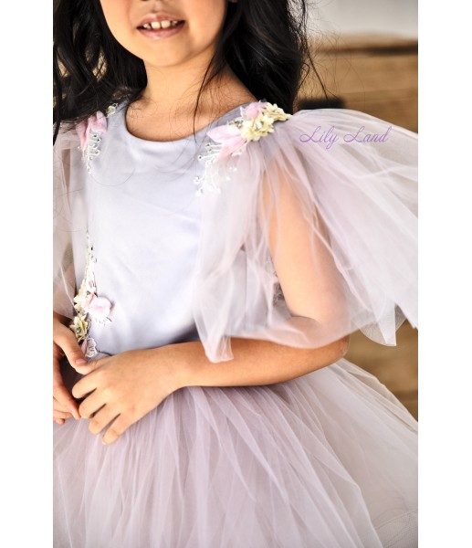Детское нарядное платье Джорджия, в сером цвете