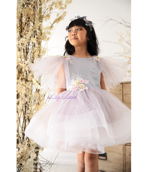 Детское нарядное платье Джорджия, в сером цвете