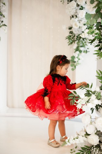Дитяча святкова сукня Фелісіті, в червоному кольорі
