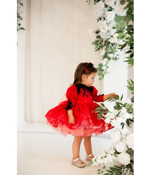 Детское платье Фелисити, в красном цвете