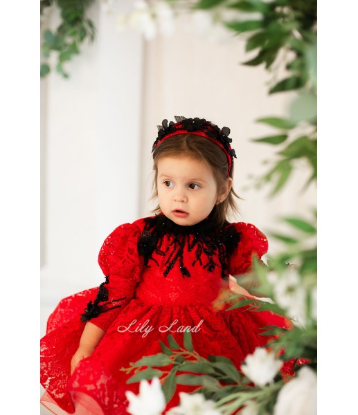 Детское платье Фелисити, в красном цвете