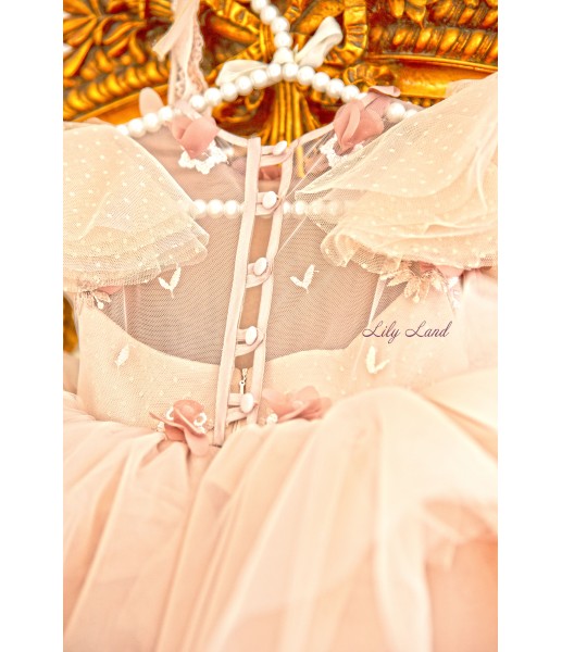 Детское нарядное платье Флори, цвет беж