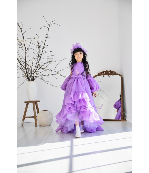 Детское нарядное платье Флорида, в лавандовом цвете