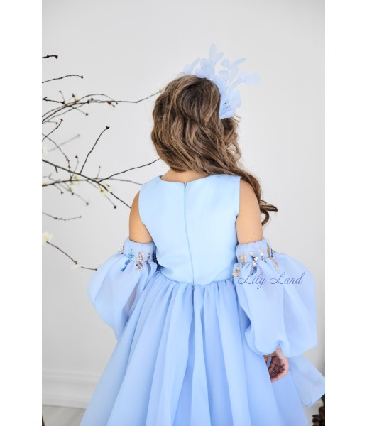 Детское нарядное платье Флорида, в голубом цвете