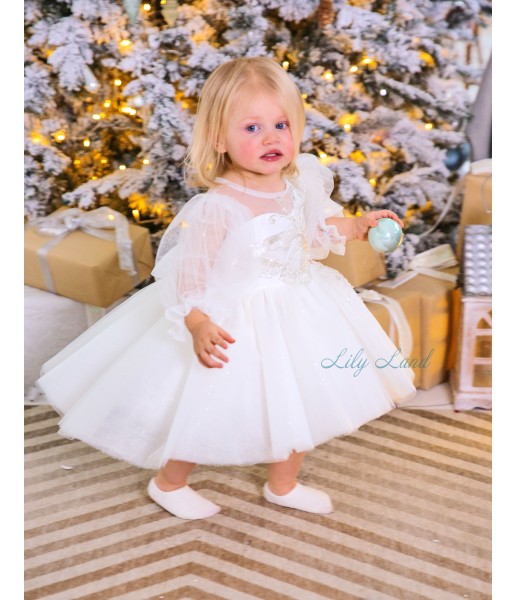 Детское нарядное платье Флай, цвет белый