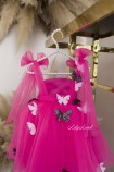 Дитяча святкова сукня Фріда, колір Яскраво-рожевий з метеликами