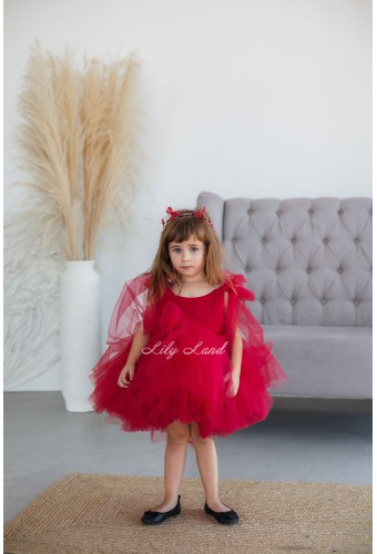 Детское нарядное платье Фрида, цвет Красный
