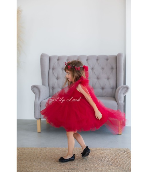 Детское нарядное платье Фрида, цвет Красный