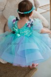 Детское нарядное платье Гаваи, цвет голубой