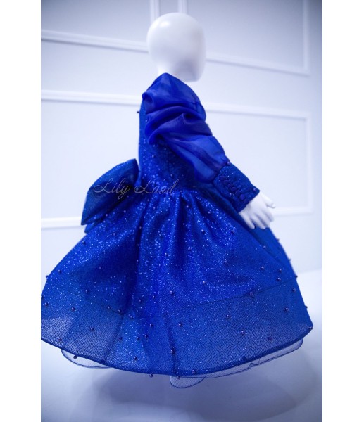 Детское нарядное платье Голди, в синем цвете