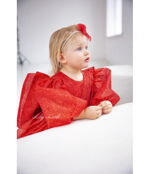 Детское нарядное платье Голди, цвет красный