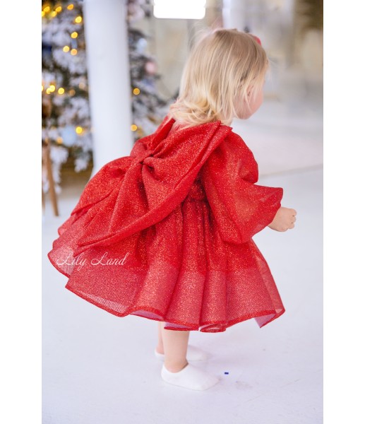 Детское нарядное платье Голди, цвет красный