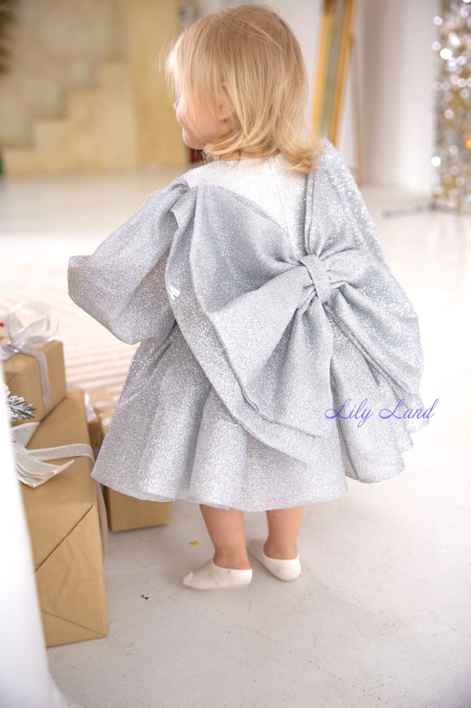 Дитяча святкова сукня Голді, в срібному кольорі