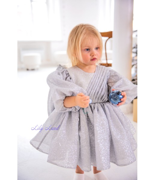 Детское нарядное платье Голди, цвет серебро