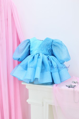 Детское нарядное платье Голди, цвет голубой
