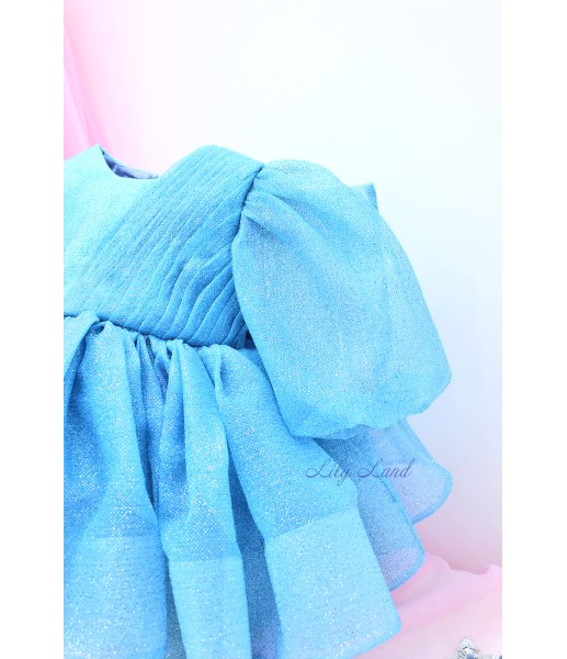 Детское нарядное платье Голди, цвет голубой