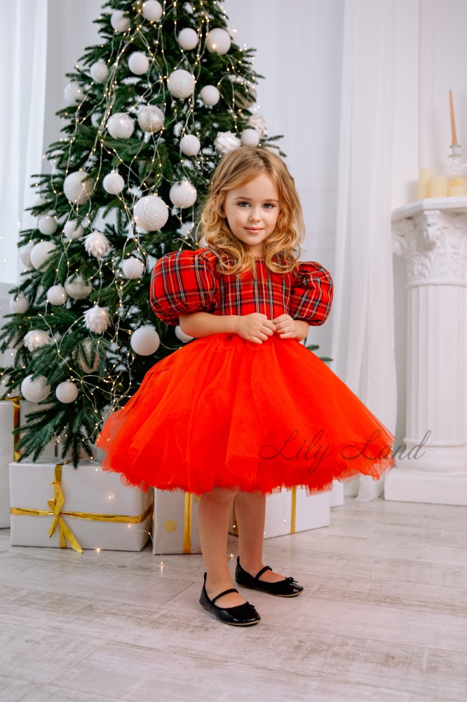 Детское нарядное платье Новый год 1, цвет красный 