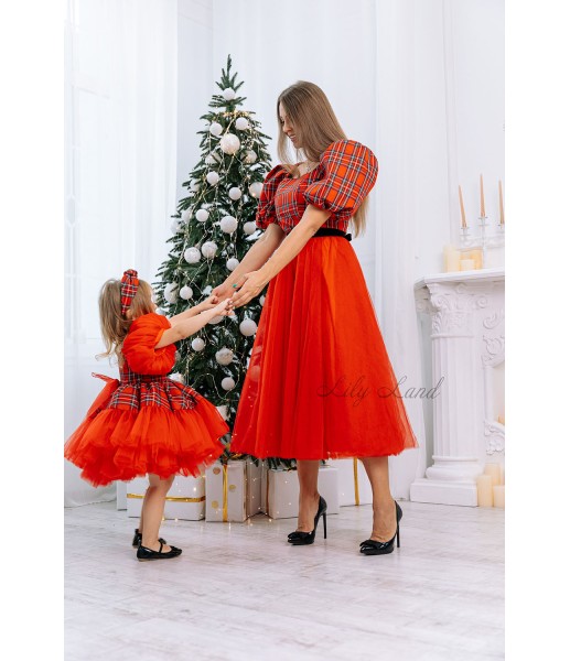 Комплект нарядных платьев Новый год 5, цвет красный