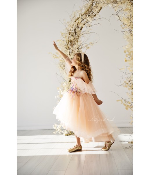 Дитяча святкова сукня Індіана, в персиковому кольорі