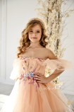 Детское нарядное платье Индиана, в персиковом цвете