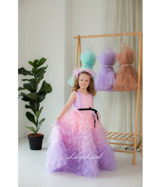 Дитяча святкова сукня Кайла, колір лаванда з рожевим градієнтом