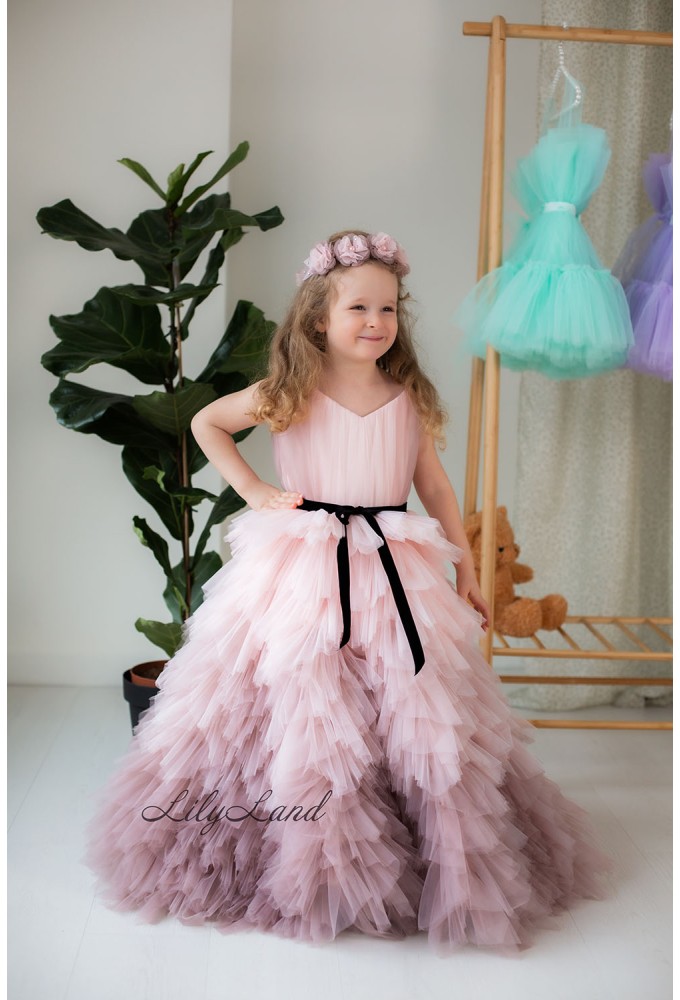Дитяча святкова сукня Кайла, колір капучіно градієнт