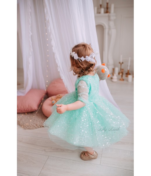 Детское нарядное платье Каролина, цвет мята