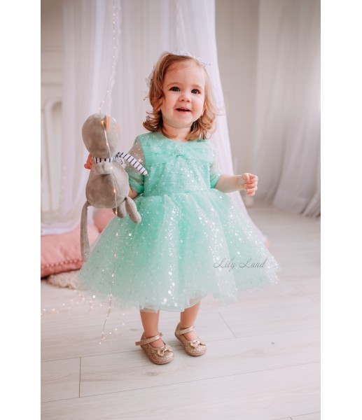 Детское нарядное платье Каролина, цвет мята