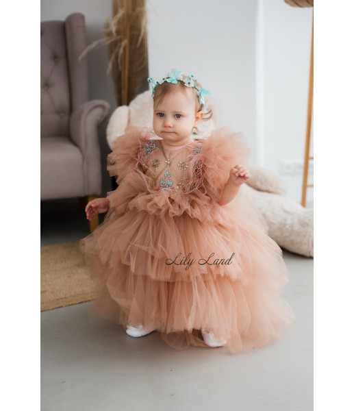 Детское нарядное платье Келли, цвет Капучино